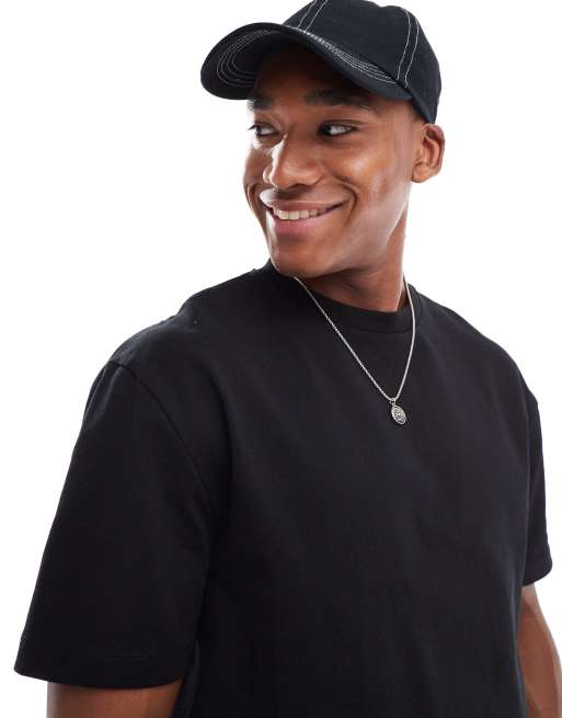 ASOS DESIGN - Afslappet sort T-shirt i kraftigt 240 gsm-stof