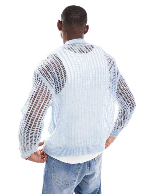 ASOS DESIGN - Afslappet striktrøje i blå, 2 af 4