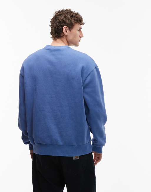 ASOS DESIGN - Afslappet sweatshirt i forvasket blå, 3 af 5