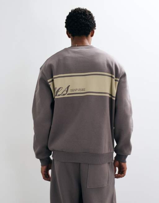ASOS DESIGN afslappet sweatshirt med print i mørkegrå, 5 af 5