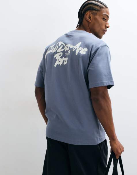 ASOS DESIGN afslappet T-shirt med graffiti-grafik i blå - view 1
