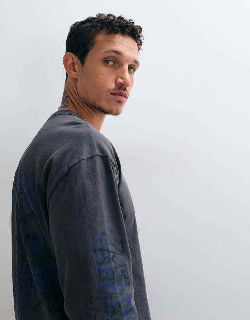 ASOS DESIGN afslappet T-shirt med grafik i vasket kulgrå, 5 af 5