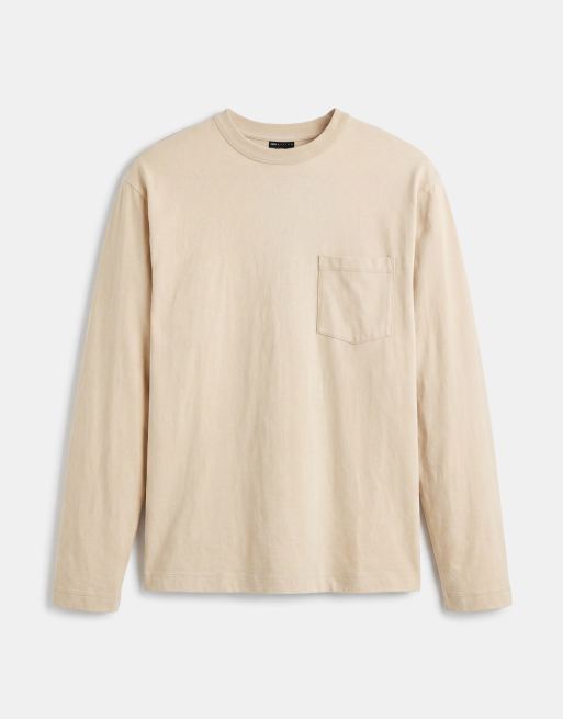 ASOS DESIGN - Afslappet T-shirt med lange ærmer i gul vask, 6 af 7