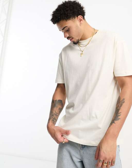 ASOS DESIGN - Afslappet T-shirt med pool-print på ryggen i råhvid, 2 af 4