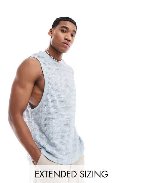 ASOS DESIGN - Afslappet tanktop i blåt stof - view 1