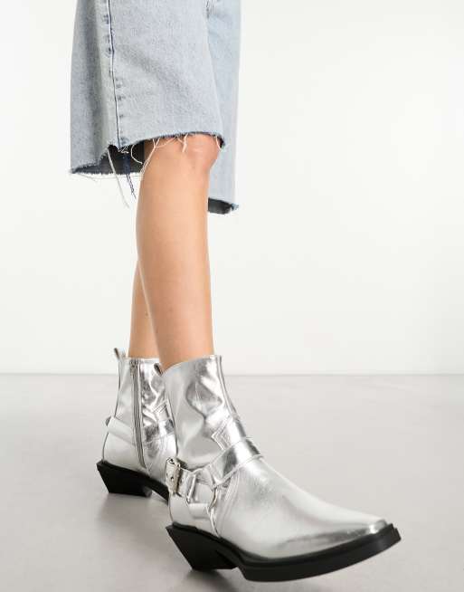 Asos hotsell silver boots