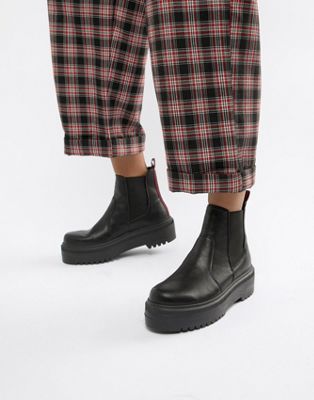 asos black chunky boots