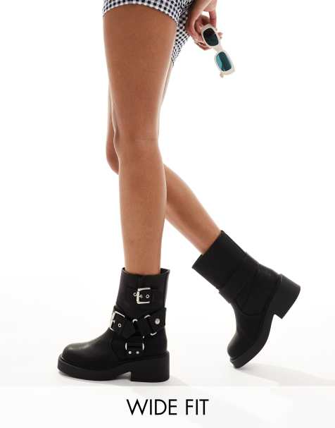 Bottes de Motard pour Femme Cuir Lacets et Lani res ASOS