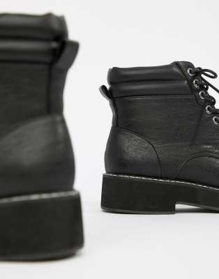 asos design anarchy leather lace up boots