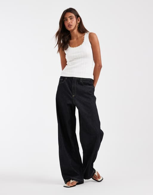 ASOS DESIGN - Ajourgebreid hemdje met lage ronde hals in crème, 3 van 4