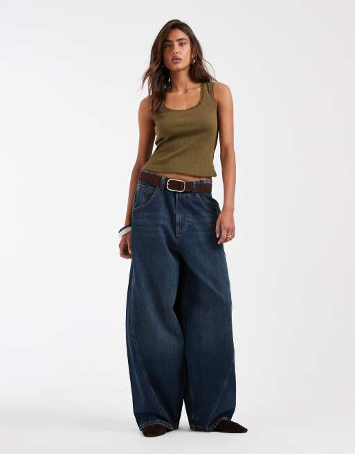 ASOS DESIGN - Ajourgebreid hemdje met lage ronde hals in olijfgroen, 2 van 4