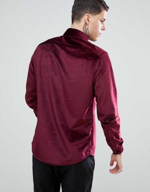 ASOS DESIGN – Aksamitna koszula o regularnym kroju z wiązaniem przy dekolcie, 2 z 4