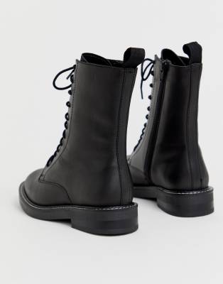 asos design anarchy leather lace up boots