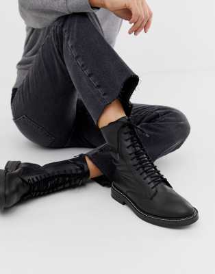 asos design anarchy leather lace up boots