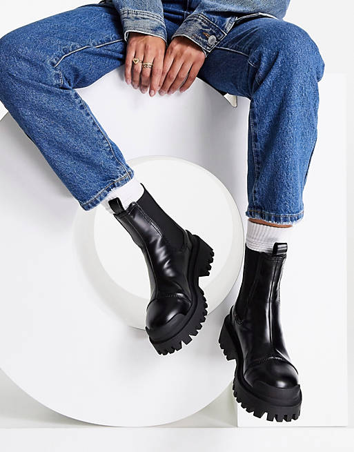 ASOS DESIGN Alas chunky chelsea boots in black