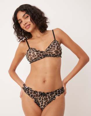 ASOS DESIGN Alba lingerie in leopard mesh - view 1