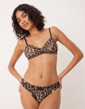 ASOS DESIGN Alba soft triangle bra in leopard mesh