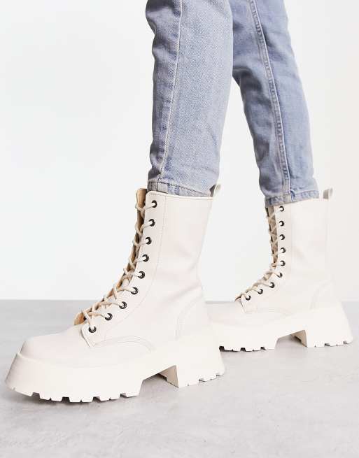 Asos chunky lace up sales boots