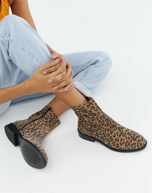 ASOS DESIGN Albany suede sock boots in leopard