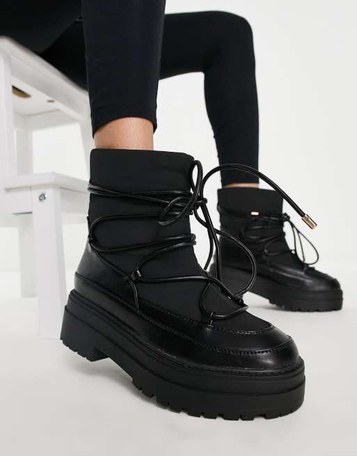 Black cold weather boots best sale