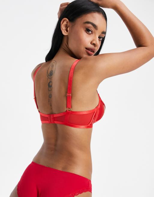 ASOS DESIGN - Alessandra - Beugelbh voor vollere buste met bandjes en hartje in rood, 2 van 4