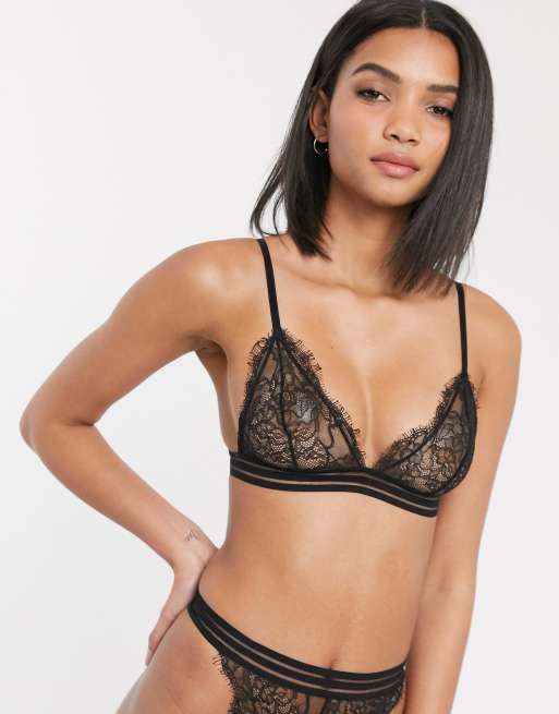 ASOS DESIGN - Alessia - Reggiseno in pizzo a triangolo con filato elasticizzato
