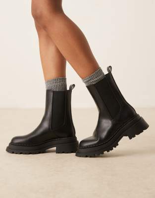 Asos Design Alfie Chunky Chelsea Boots In Black