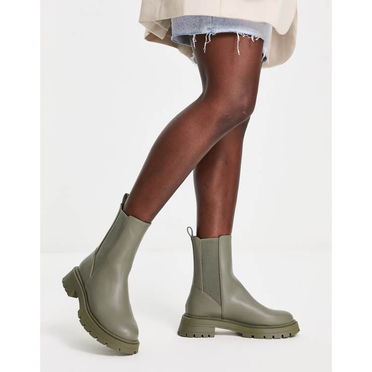 ASOS DESIGN Alfie chunky chelsea boots in khaki