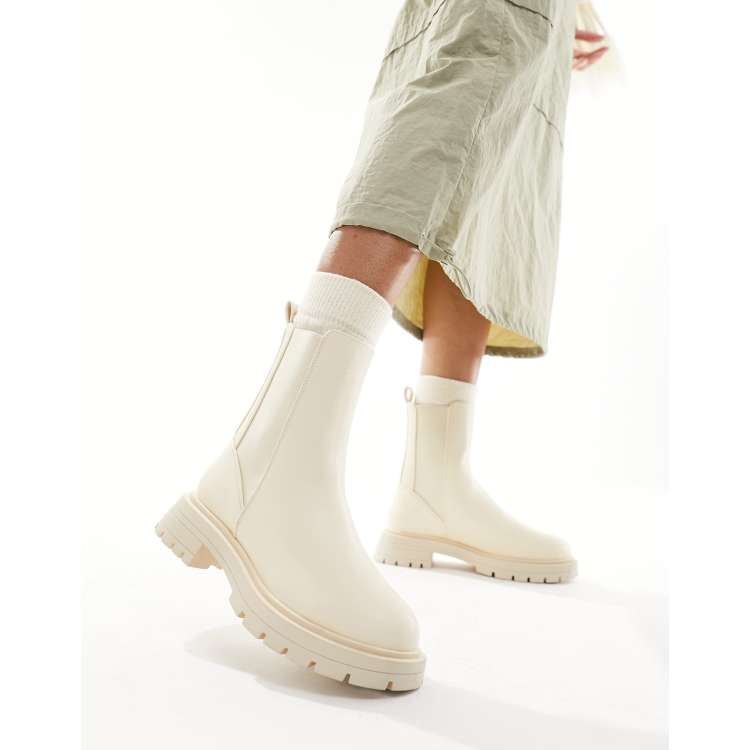 White shop chunky boots