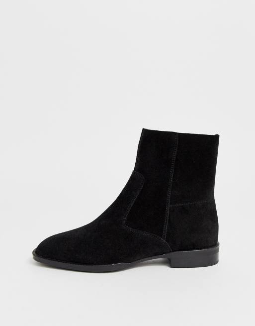 Asos Design Alfie Schwarze Stiefeletten Aus Wildleder Asos