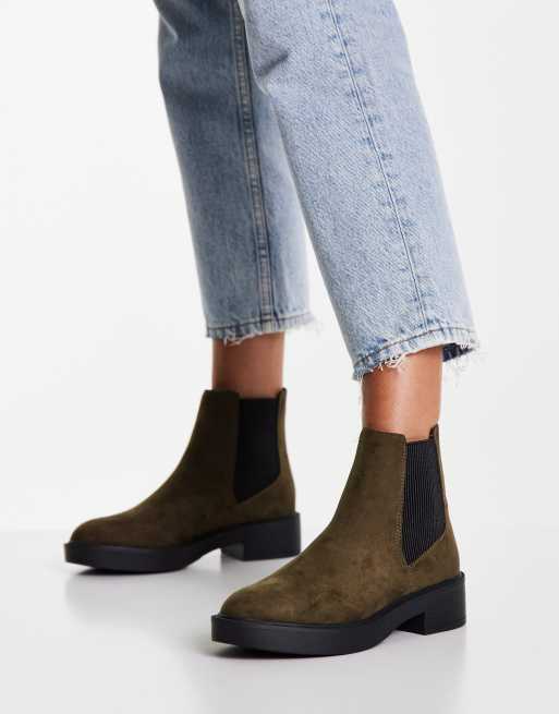 ASOS DESIGN – Alford – Kakifärgade chelseaboots