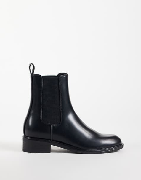 ASOS DESIGN Alfred botines Chelsea de vestir planos en negro - view 1