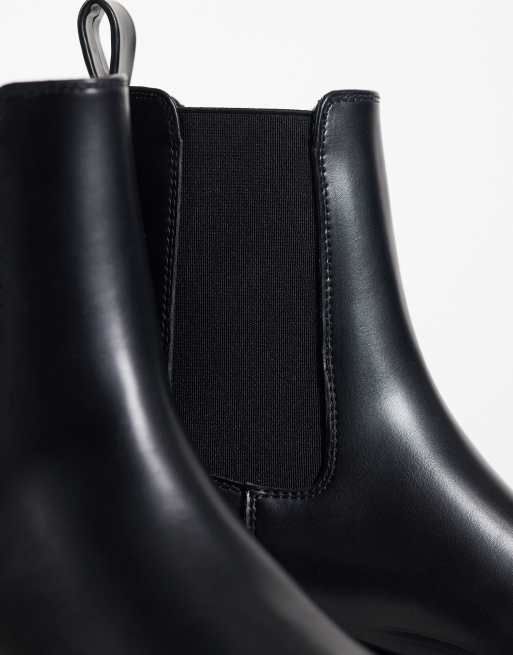 ASOS DESIGN Alfred eleganckie płaskie sztyblety w kolorze czarnym, 3 z 4