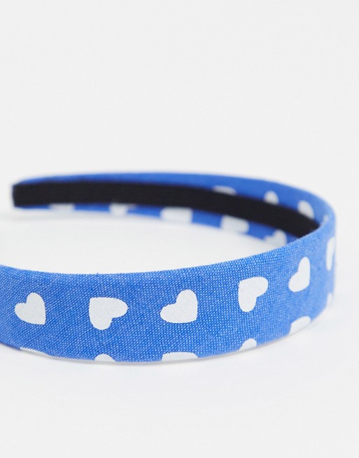 ASOS DESIGN alice band with heart print