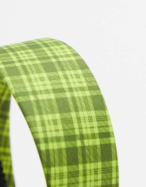 ASOS DESIGN – Alice – Zielona opaska z nadrukiem w kratę, 4 z 4