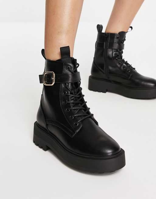 ASOS DESIGN Alix Bottines chunky lacets Noir ASOS