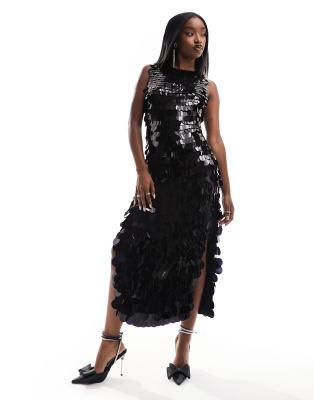 blue dress for baby girl Nala Black Sequin Disc Halterneck Dress – Vavavoom.ie