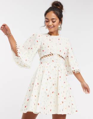 cream skater dress