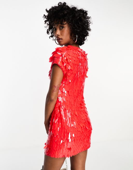 Red tassel hot sale sequin dress