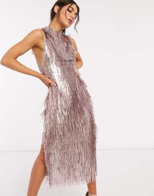 all over fringe dress