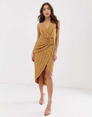 asos brown dress