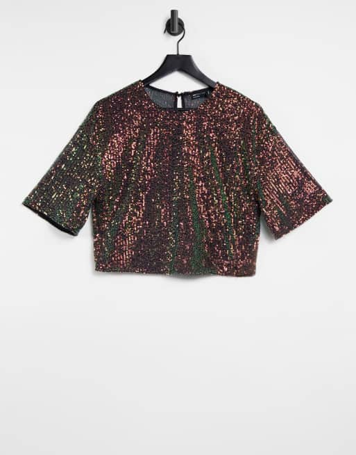 ASOS DESIGN relaxed t-shirt in all over sequin t-shirt with