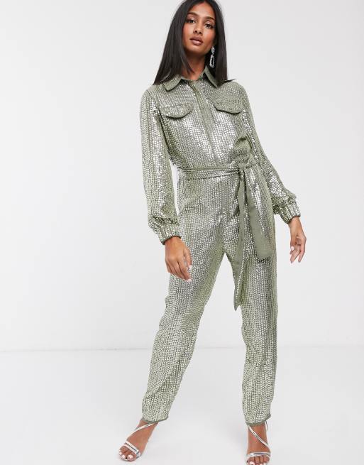 Asos store sparkly jumpsuit