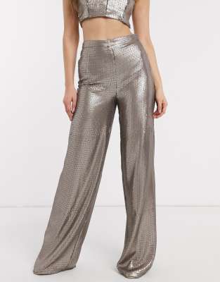 sequin leg wide asos ord pant