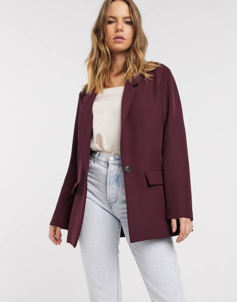 ASOS DESIGN all rounder blazer in wine