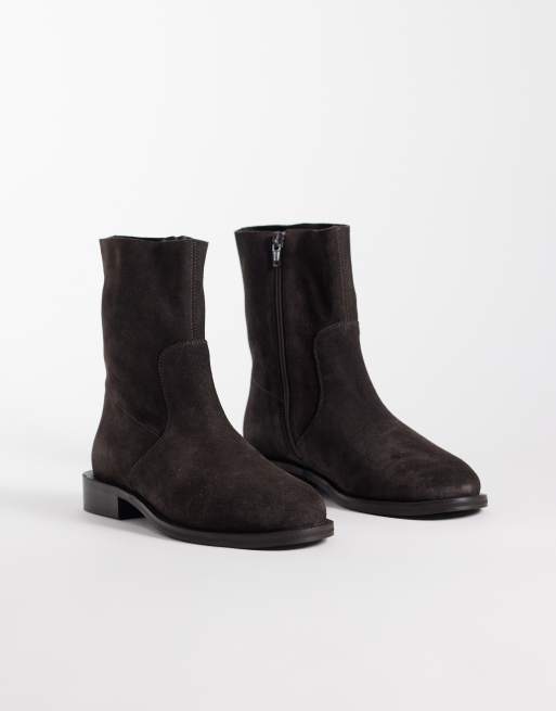 ASOS DESIGN Alma bottines plates habillées en daim chocolat, 2 de 4