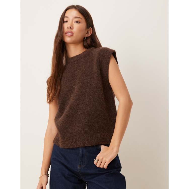 【即購入可】euw nuance knit tank-top brown 即購入可】euw nuance knit tank-top brown