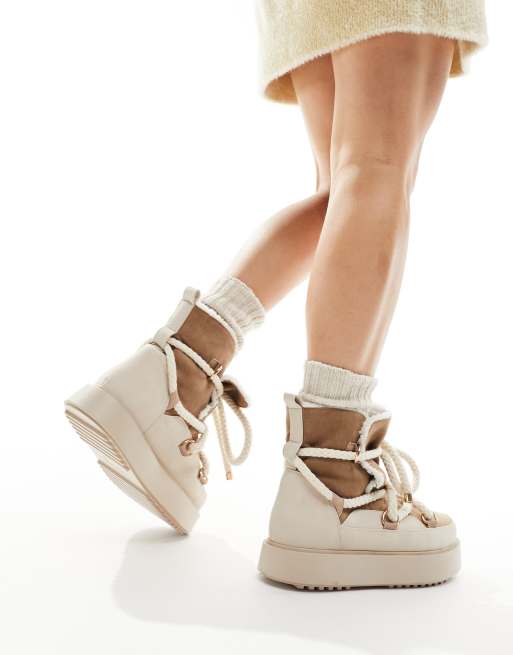 Botas de nieve blanco hueso acolchadas Alaska de ASOS DESIGN