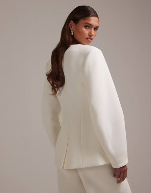 ASOS DESIGN - Alt til bruden - Hvid blazer med struktur, 2 af 5