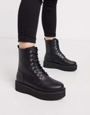 asos chunky lace up boots